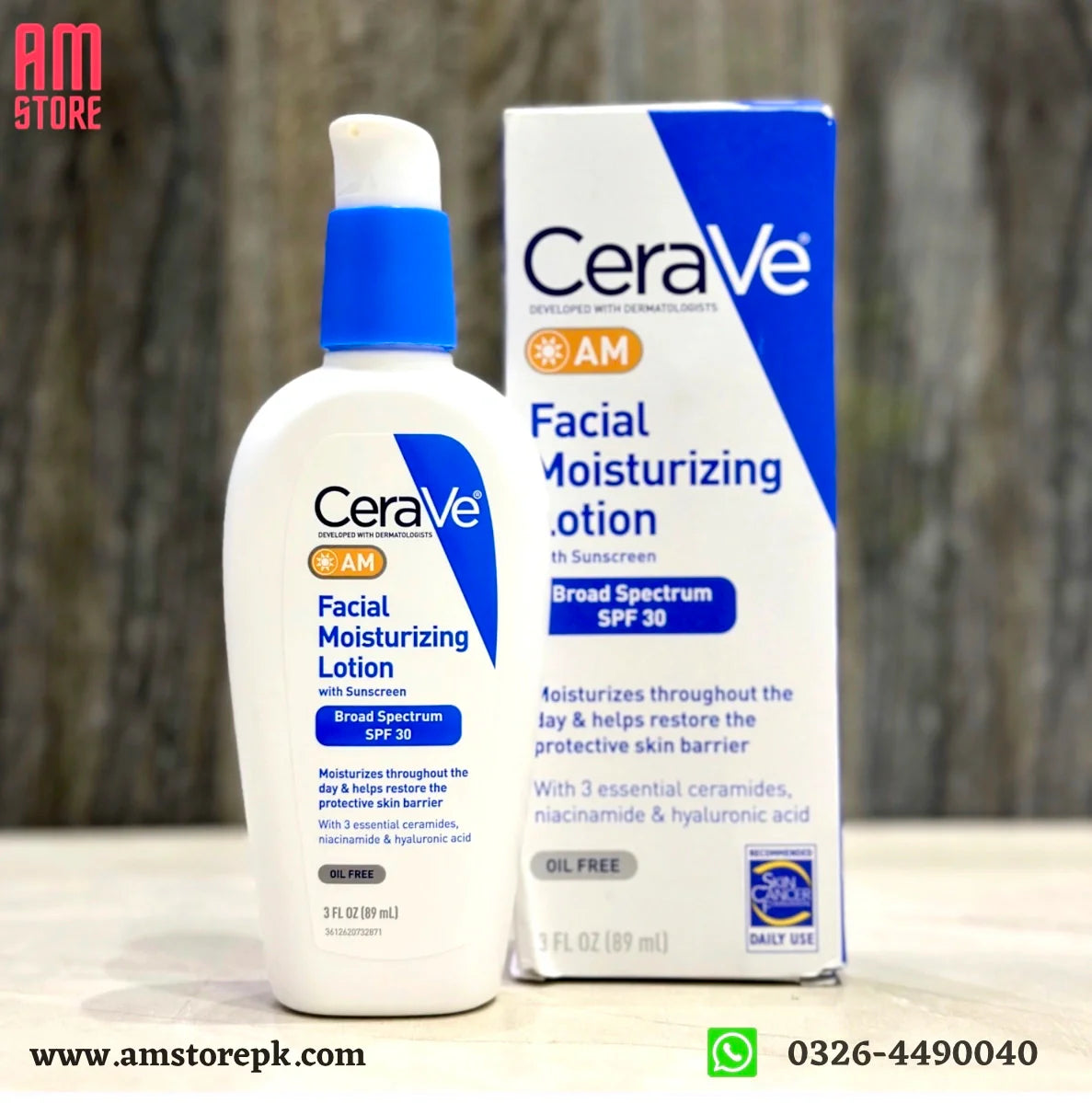CERAVE AM OIL FREE FACIAL MOISTURIZING LOTION SPF 30 (89ML) image 0