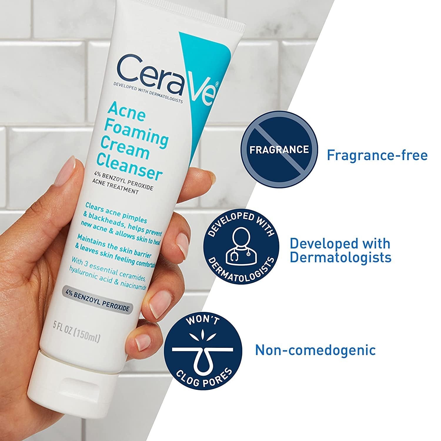 CeraVe Acne Foaming Cream Cleanser – 150ml image 1