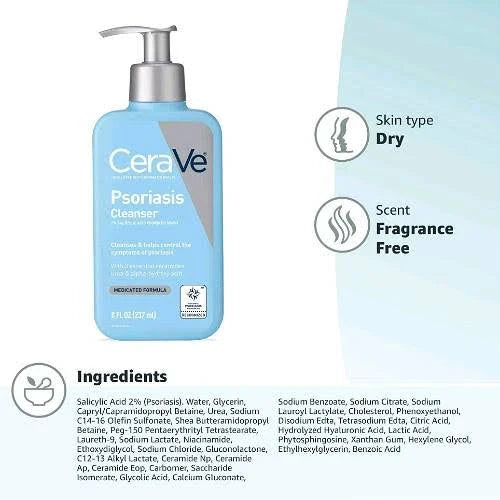 CeraVe Psoriasis Cleanser With Salicylic Acid Psoriasis Wash (237ml) image 2