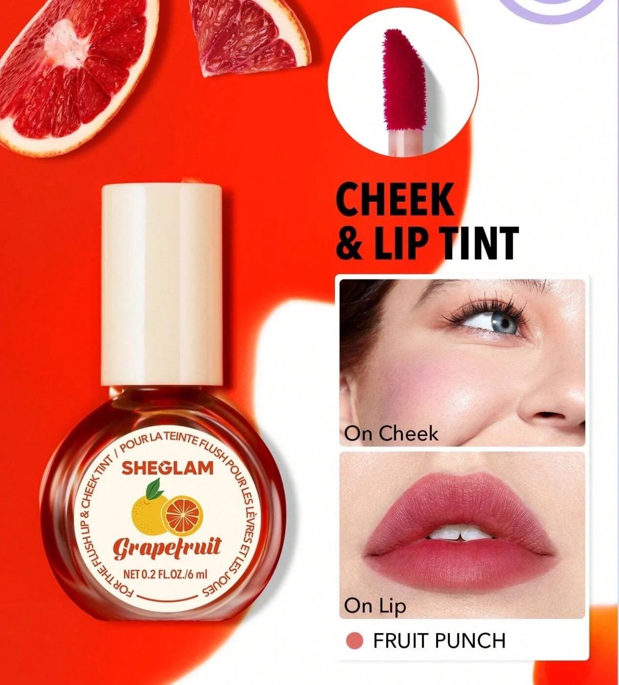 Sheglam Lip &amp; Cheek Tint-( Grape Fruit ) image 1