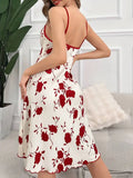 Elegant Plus Size Women's Floral Print Slip Nightgown - Comfy Polyester & Elastane Blend image 1