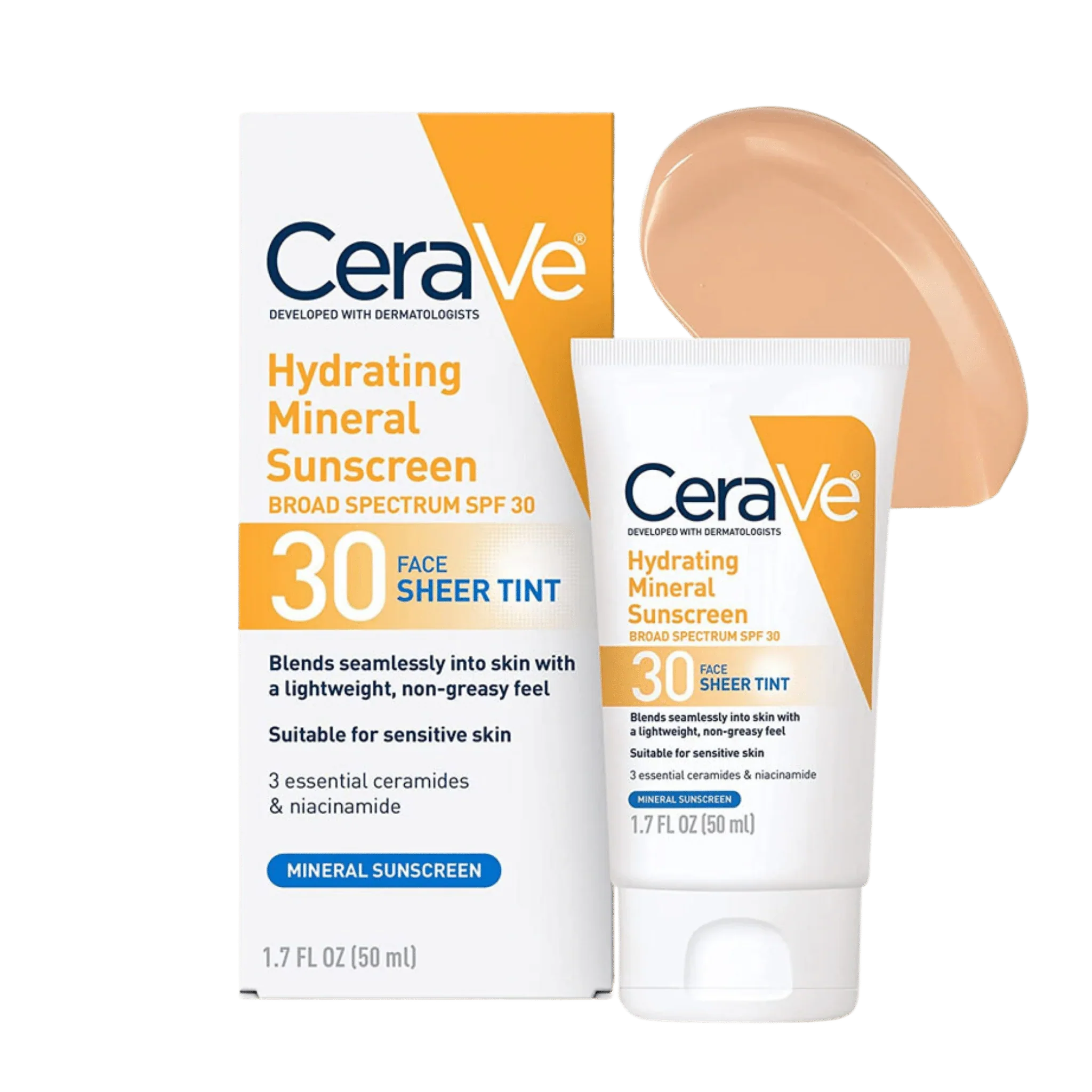 Cerave Hydrating Mineral Sunscreen SPF 30 Face Sheer Tint 50ml image 0