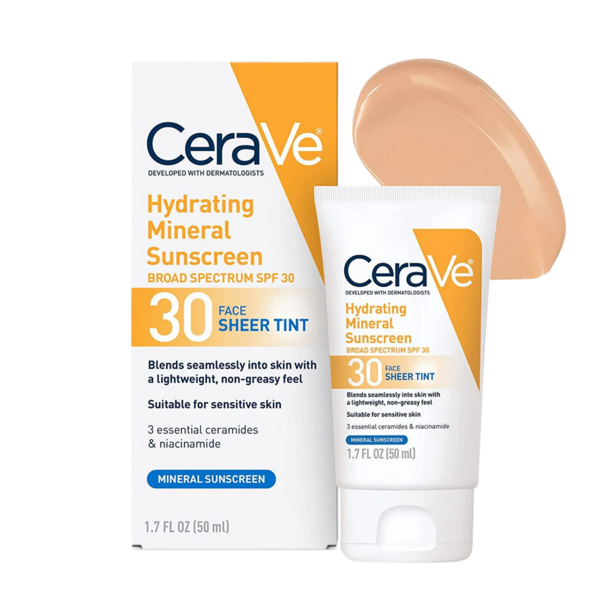 Cerave Hydrating Mineral Sunscreen SPF 30 Face Sheer Tint 50ml image 0