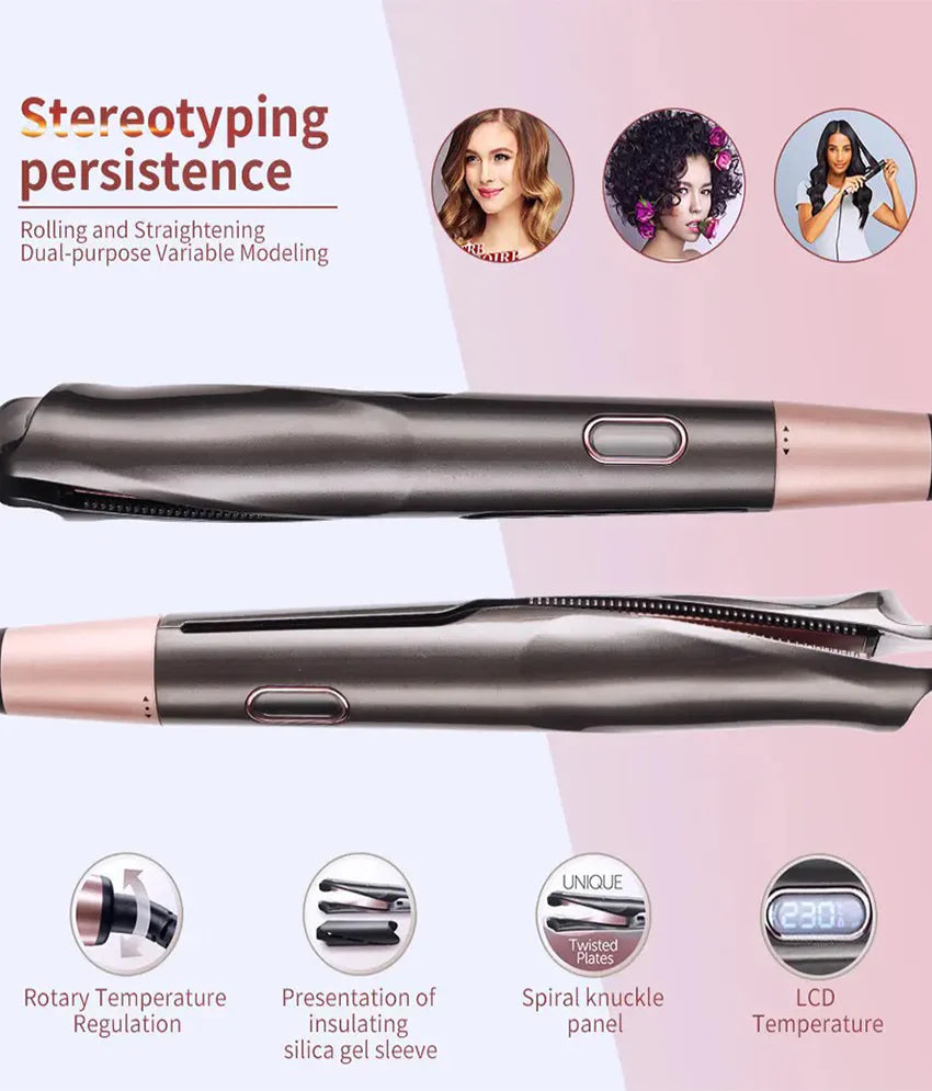 Unique Twisted Plate 2 in 1 Hair Curling image 1