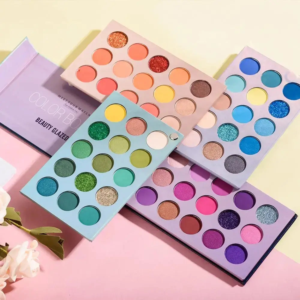 60 Colors Eyeshadow Palette, 4 in1 Color Board Makeup Palette Set Highly Pigmented Glitter Metallic Matte Shimmer Natural Ultra Eye Shadow Powder Easy to Blend image 0