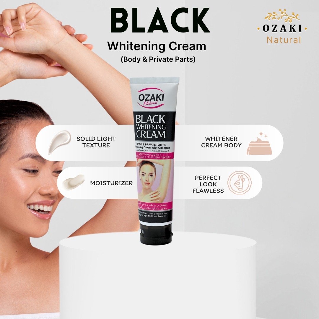 OZAKI Natural Black Whitening Cream Body &amp; Private Parts Whitening Cream with Collagen(100g) image 0