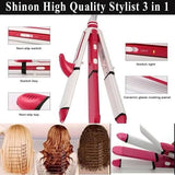 Hair Straightener and Curler, 3-in-1 Ceramic Hair Curling Iron &amp; Hair Straighteners &amp; Crimper Hair Styler Tools Flat Iron with Worldwide Dual Voltage 100~240V image 0