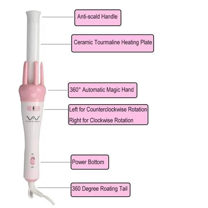 Automatic Hair Curler Spin 360° Rotating Hair Styling Roller Auto Wavy Iron 30s Instant Ceramic Heat Wand image 3