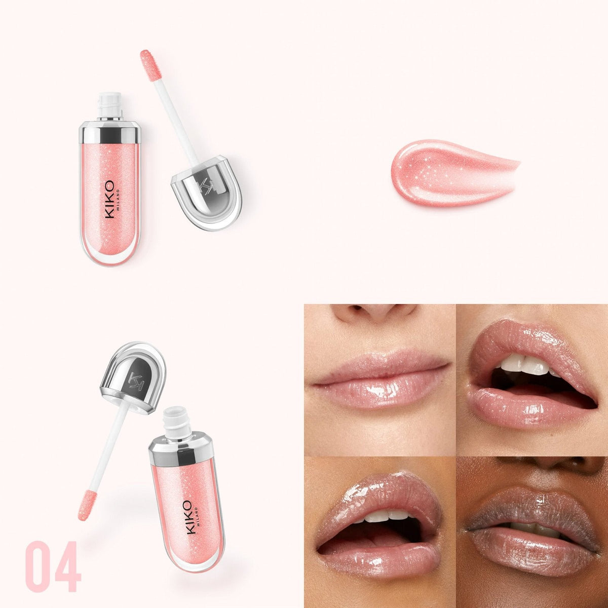 Kiko MIlano 3d Hydra Lipgloss - 04 Pearly Peach Rose image