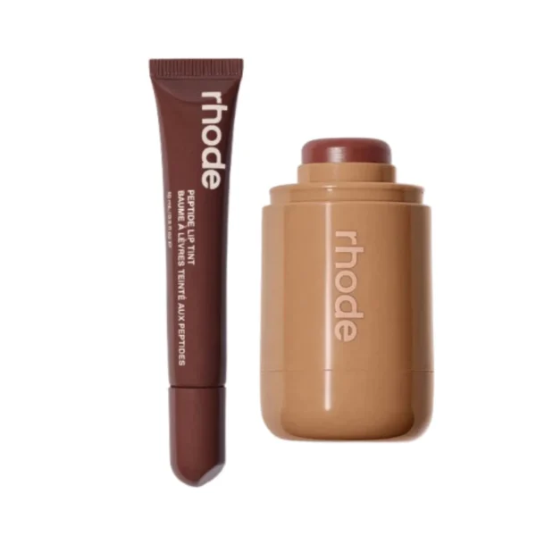 RHODE | toasted teddy Pocket Blush & espresso Peptide Lip Tint Duo