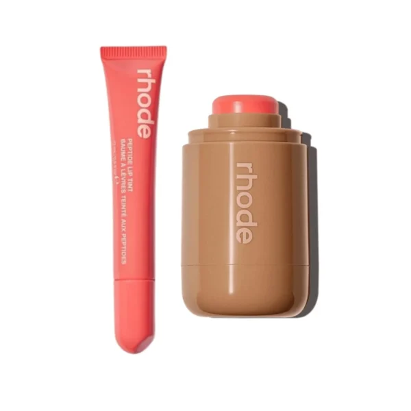 RHODE | spicy marg Pocket Blush & peach pit Peptide Lip Tint Duo