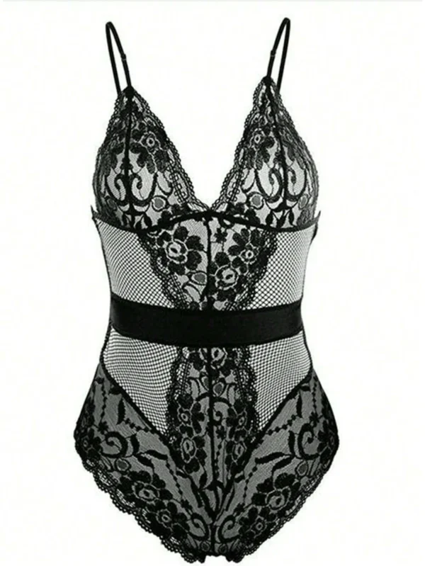 Lace Bodysuit Sexy Lingerie Naughty Pajamas V Neck